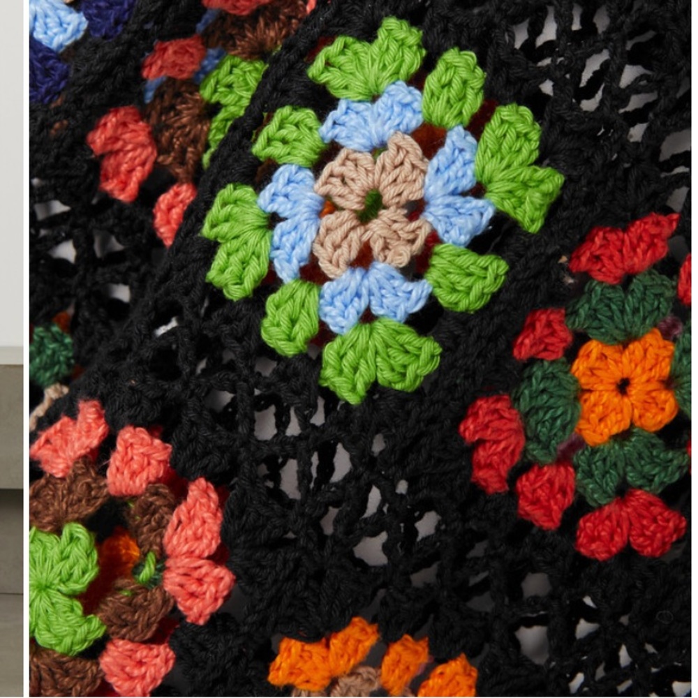 Alix Pinho***Black Crochet Flower Mini Dress***Small $858 - Picture 15 of 15